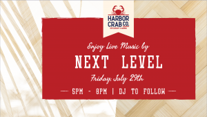 Flyer for Next Level on July 29th at 5pm