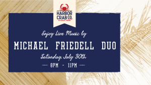 Flyer for Michael Friedell Duo on July 30th at 8pm