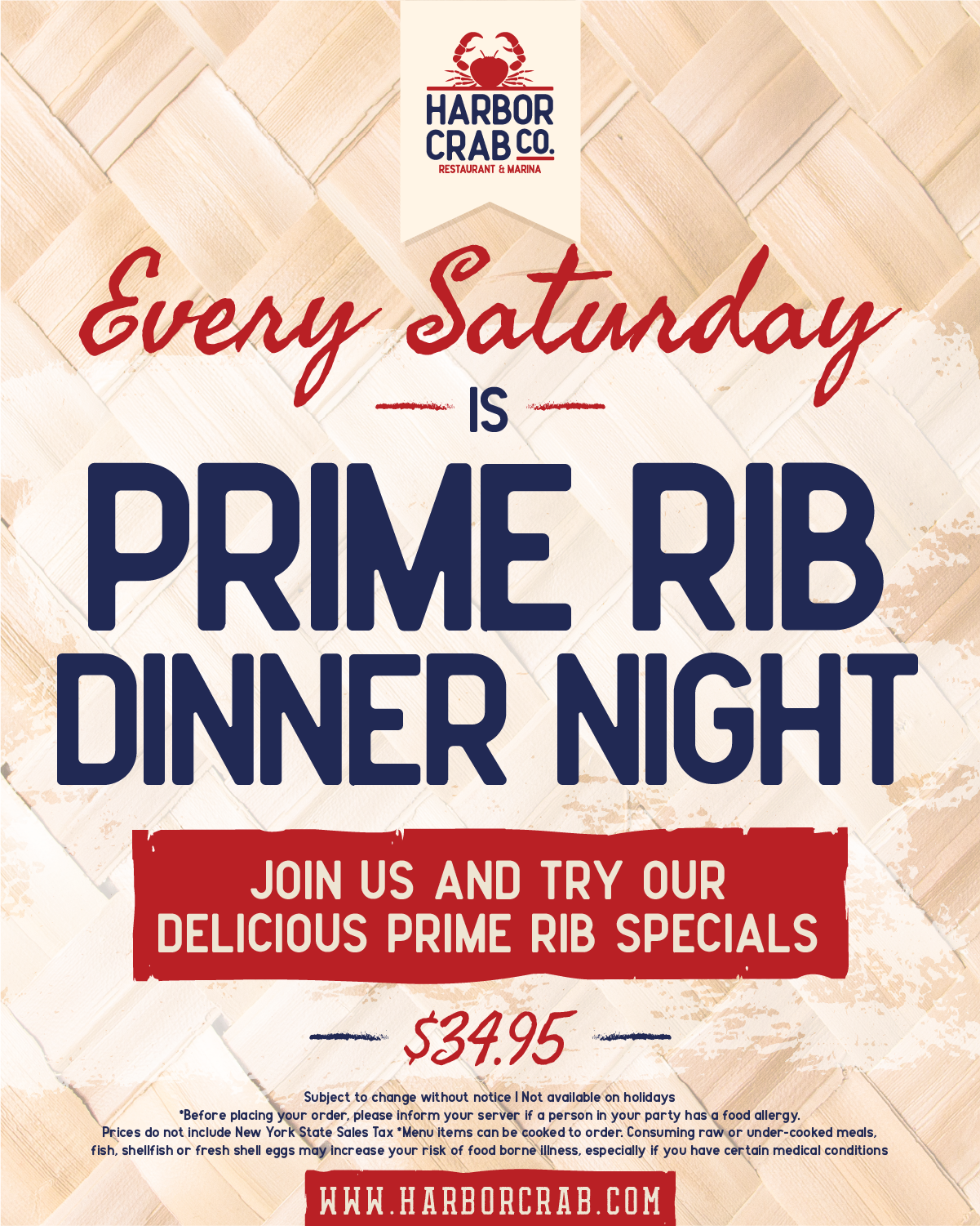 Prime Rib Night Flyer