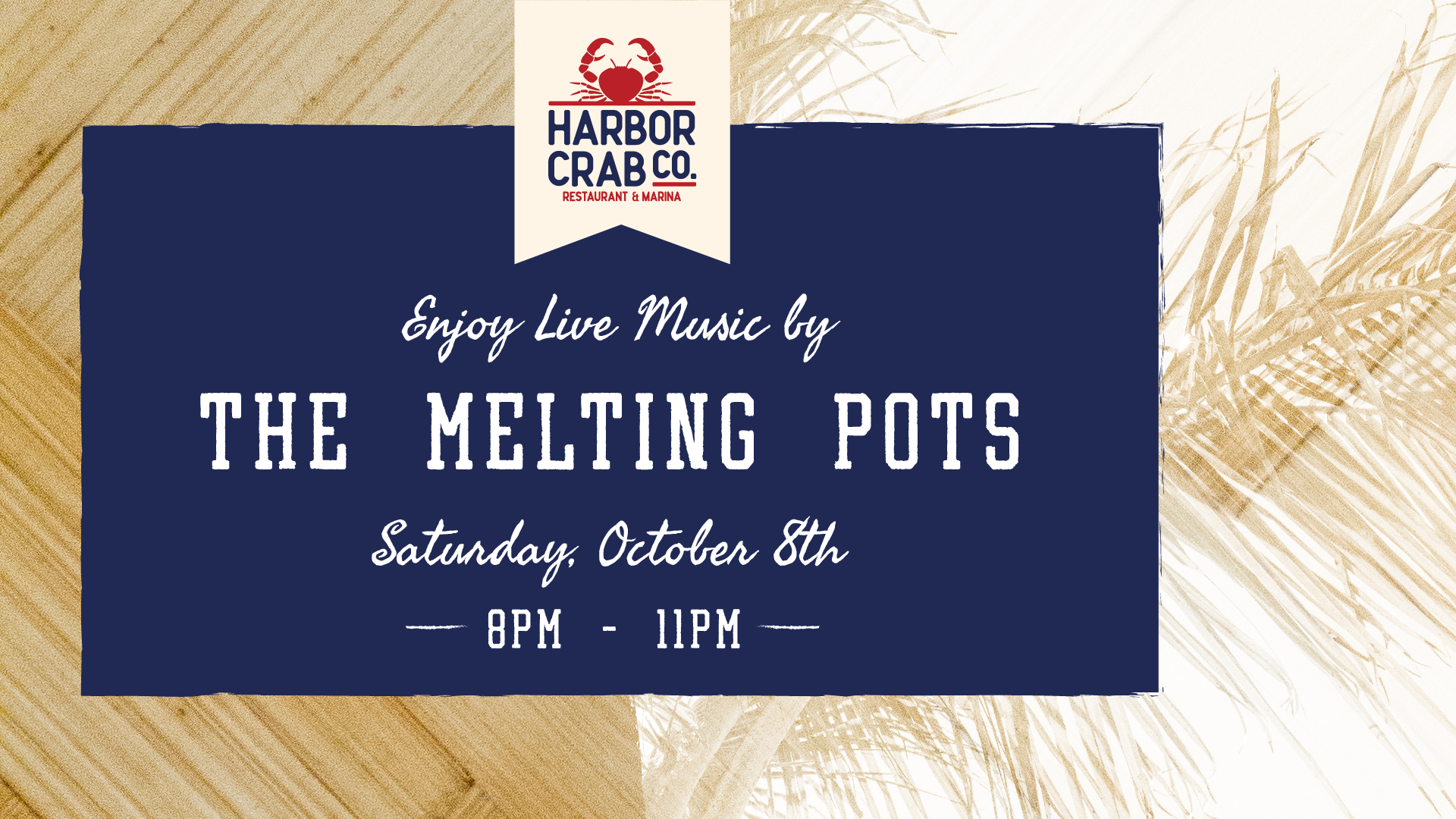 Flyer for the Melting Pots on Saturday, Oct 8th
