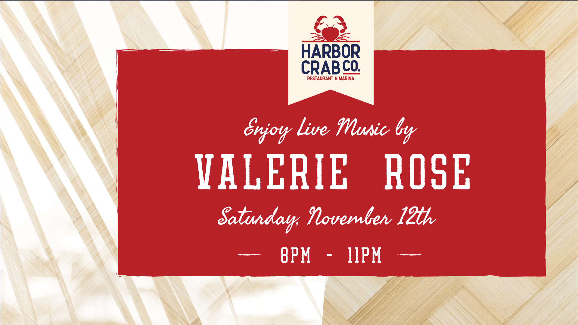 Live Music with Valerie Rose on Saturday, November 12th