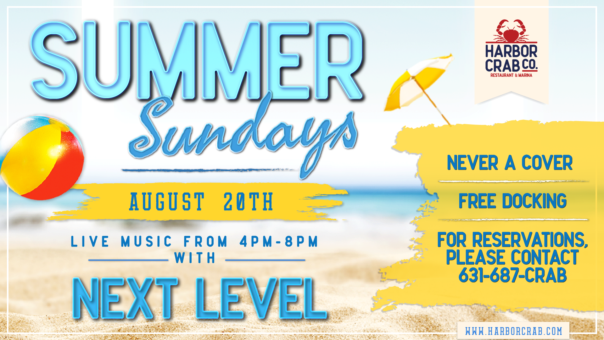 Summer Sunday with Next Level on August 20th at 4:00pm.