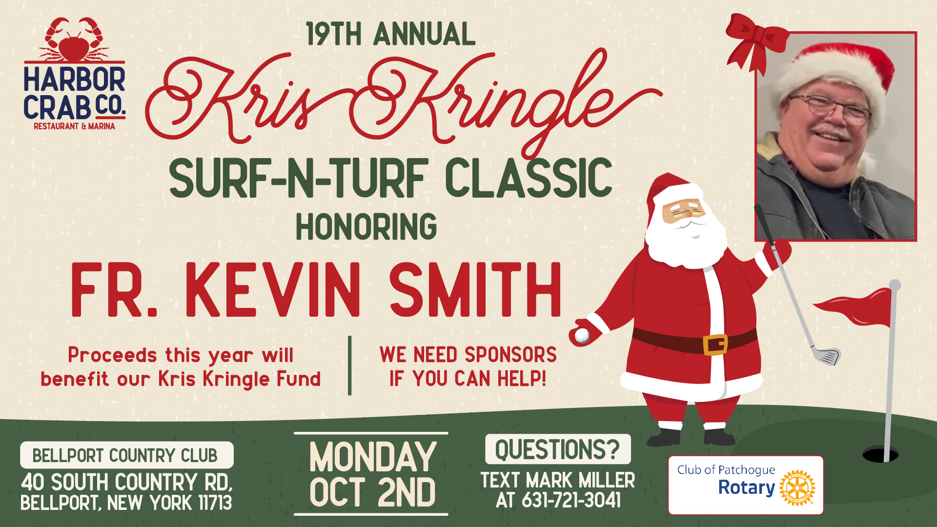 19th Annual Kris Kringle Fundraiser on Monday, October 2nd, 2023.