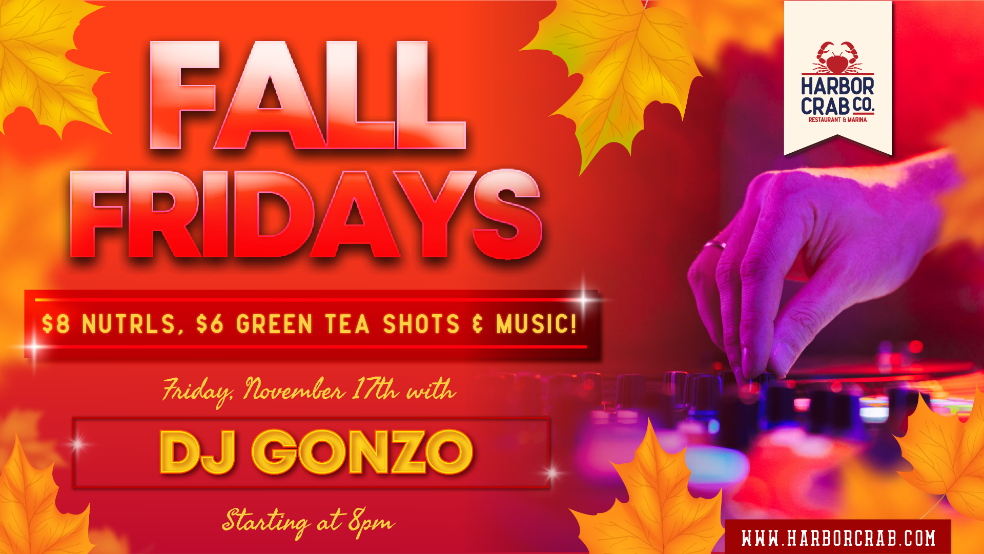 Fall Friday with DJ Gonzo on Friday, November 17th at 8pm