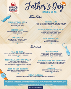 Father's Day Dinner Menu for Sun June 19th