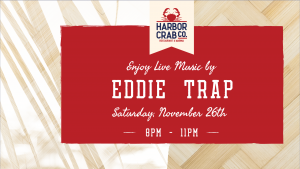 Flyer for Eddie Trap on November 26th at 8pm