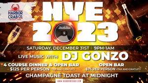 New Year's Eve Flyer at Harbor Crab on December 31, 2022