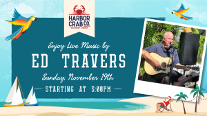 Live music with Ed Travers on November 19th at 5pm